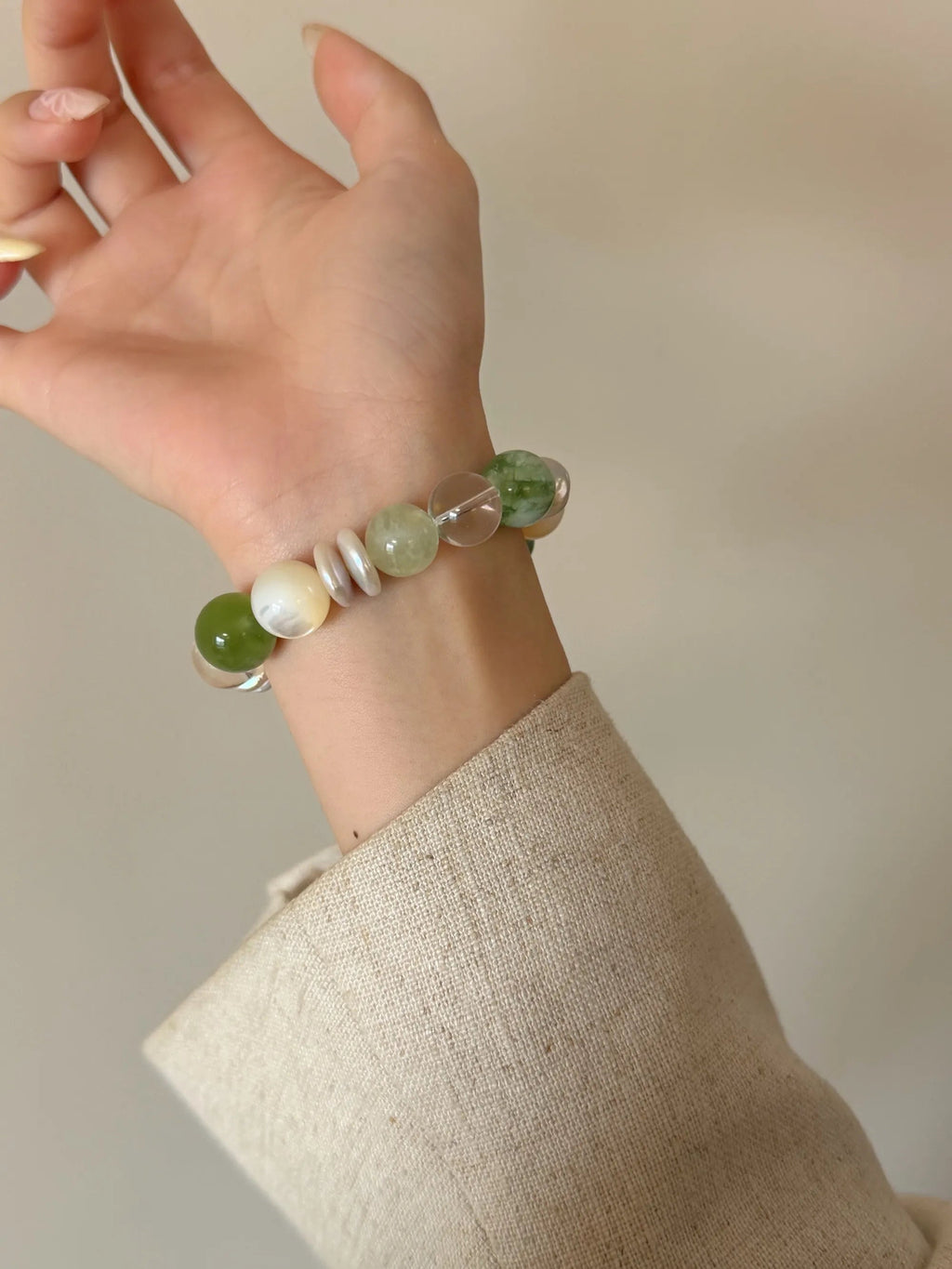 Lime Cream Pearl Bracelet