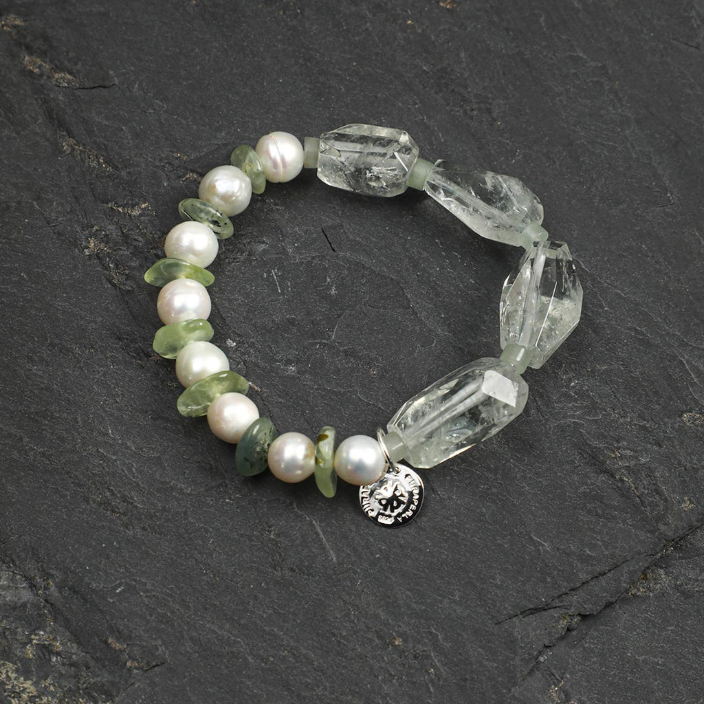 Lime Dew Pearl Gem Bracelet