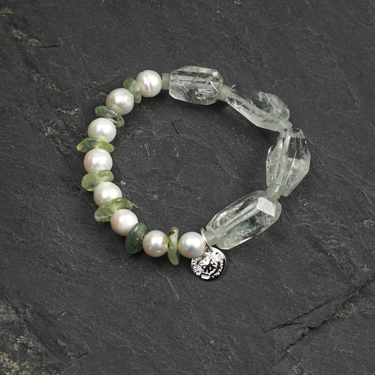 Lime Dew Pearl Gem Bracelet