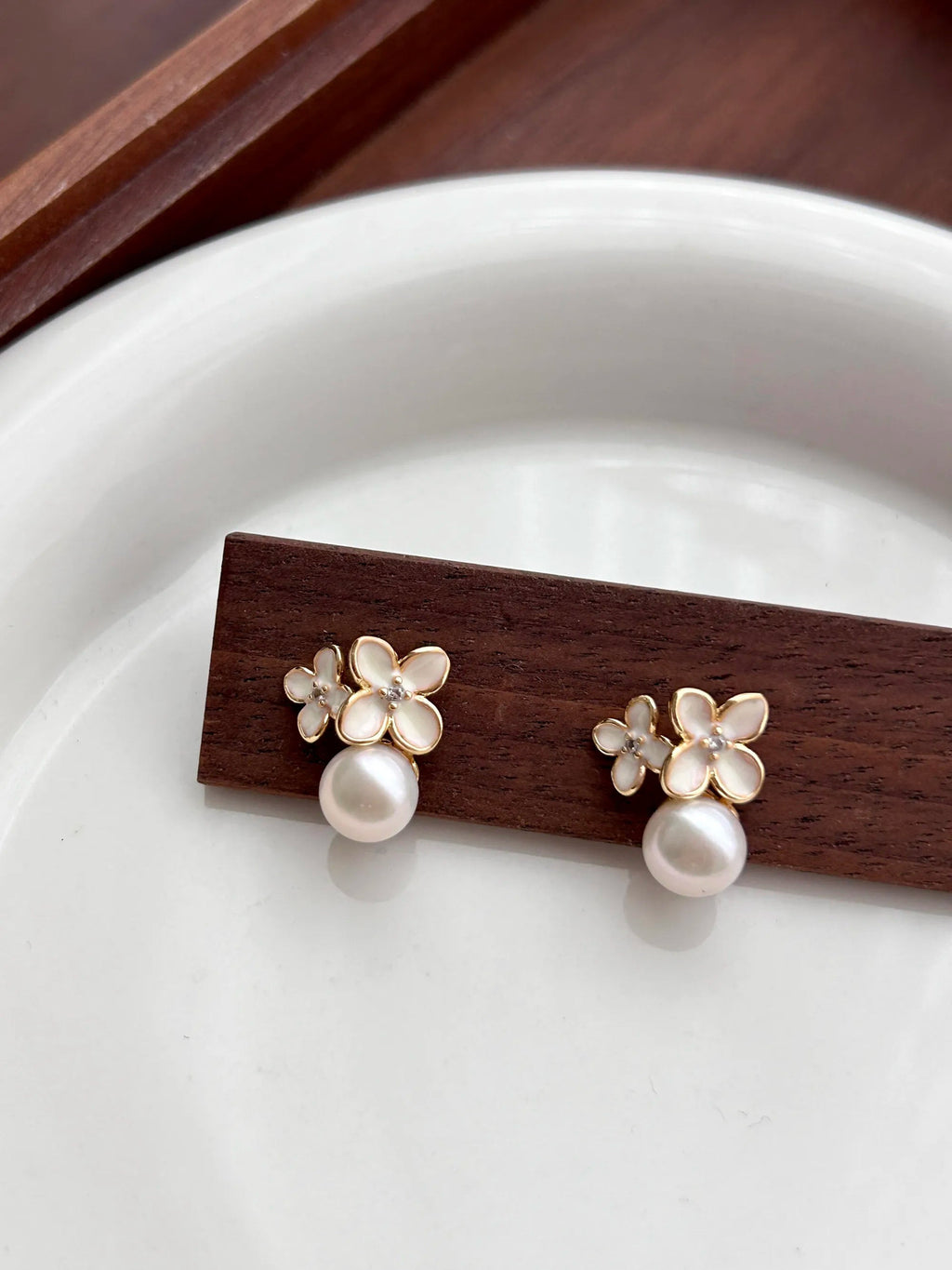 Little Blossom Pearl Stud Earrings