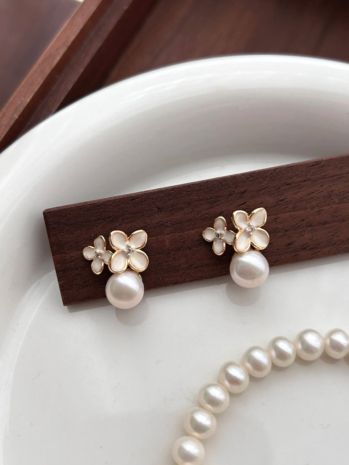 Little Blossom Pearl Stud Earrings