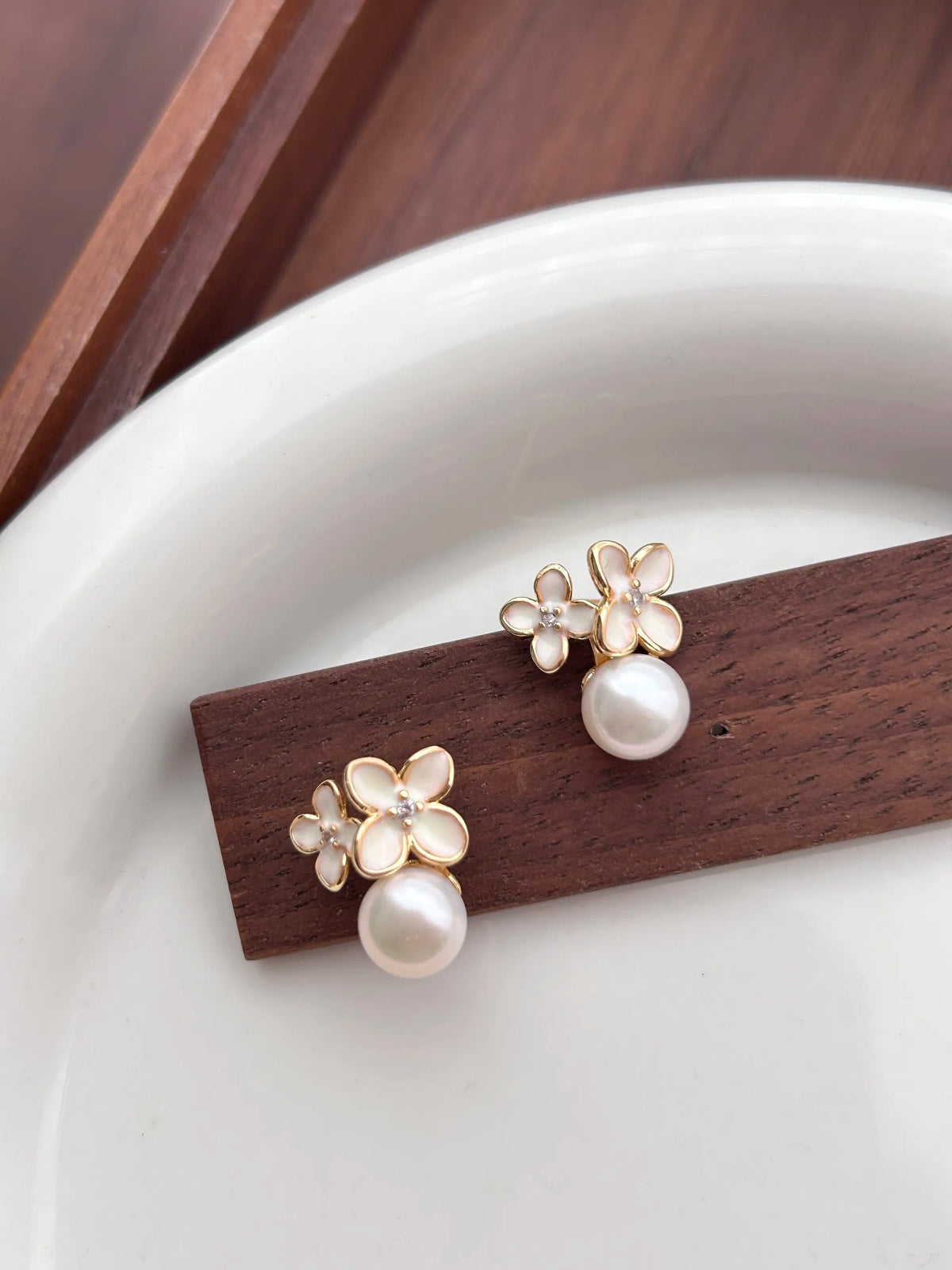 Little Blossom Pearl Stud Earrings