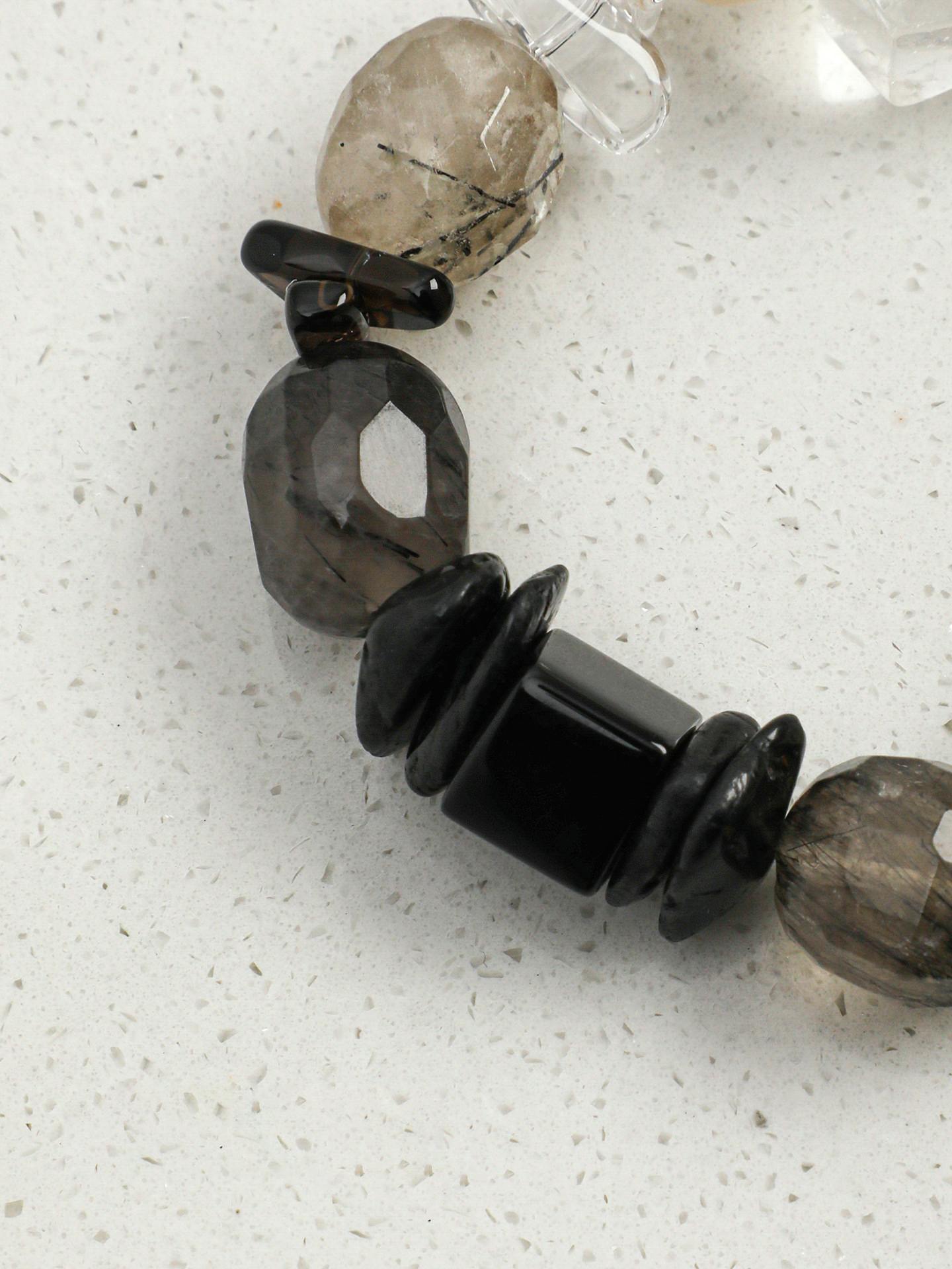 Luminous Black Quartz Pearl Bracelet