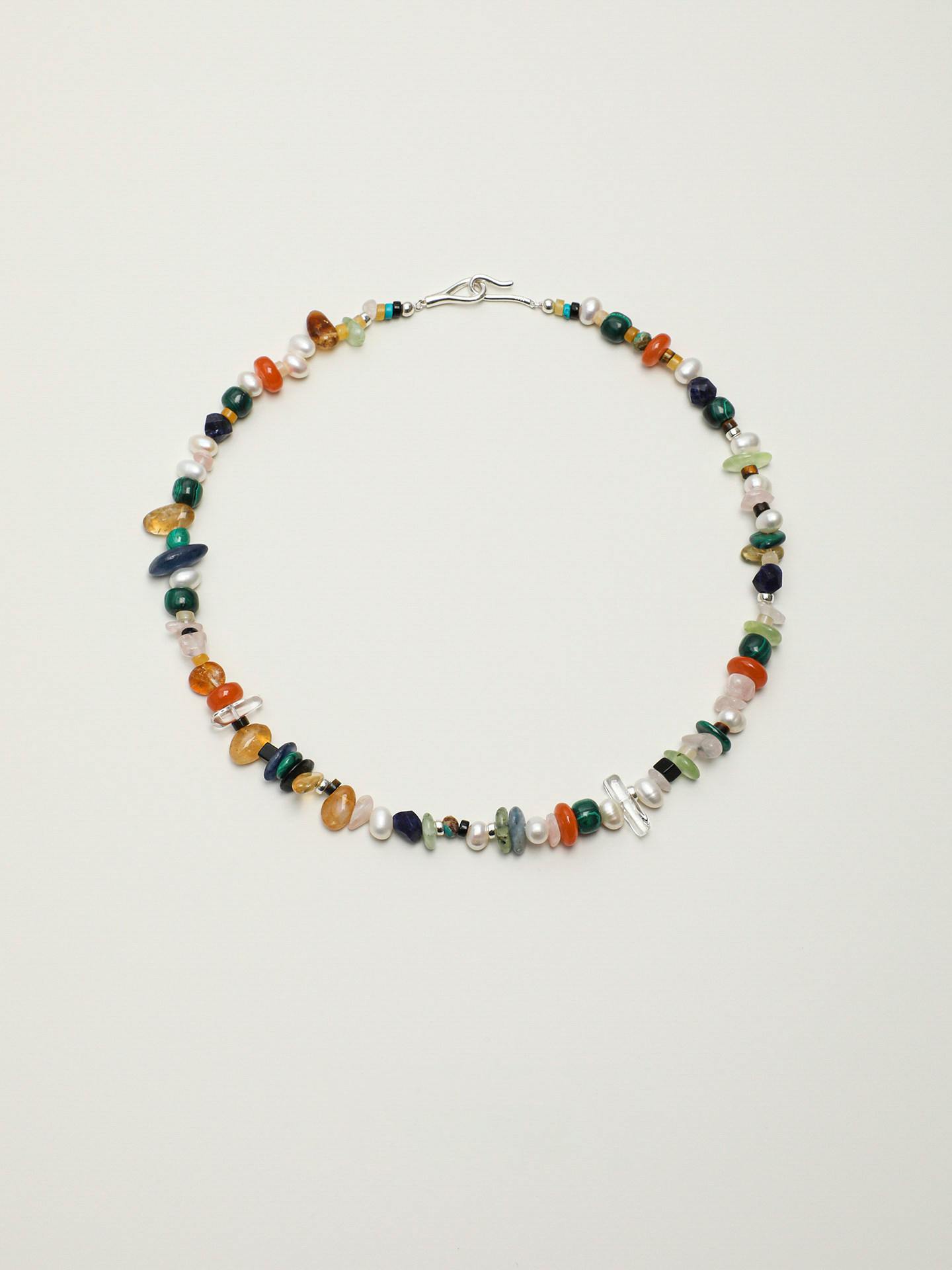 Malachite Mosaic Pearl Necklace