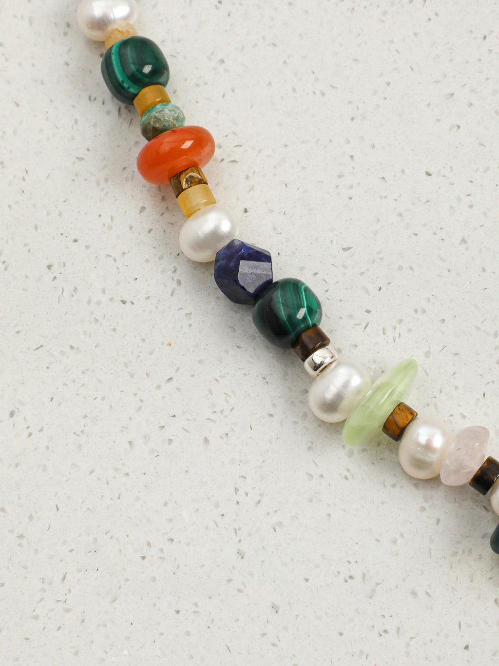 Malachite Mosaic Pearl Necklace