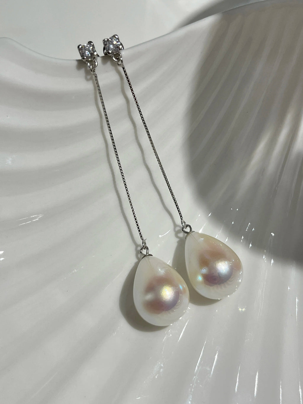 Mermaid Tear Pearl Drop Earrings