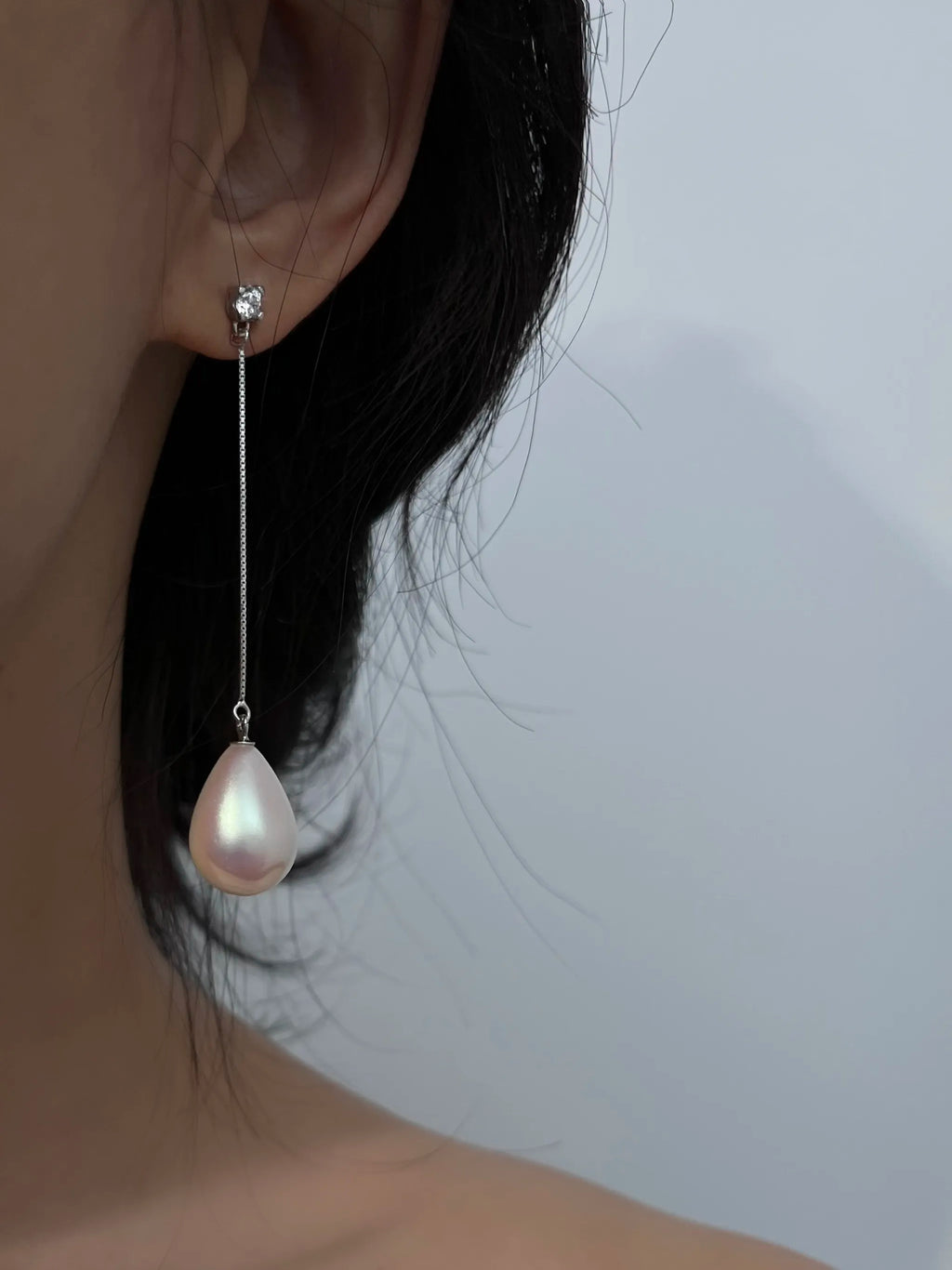Mermaid Tear Pearl Drop Earrings
