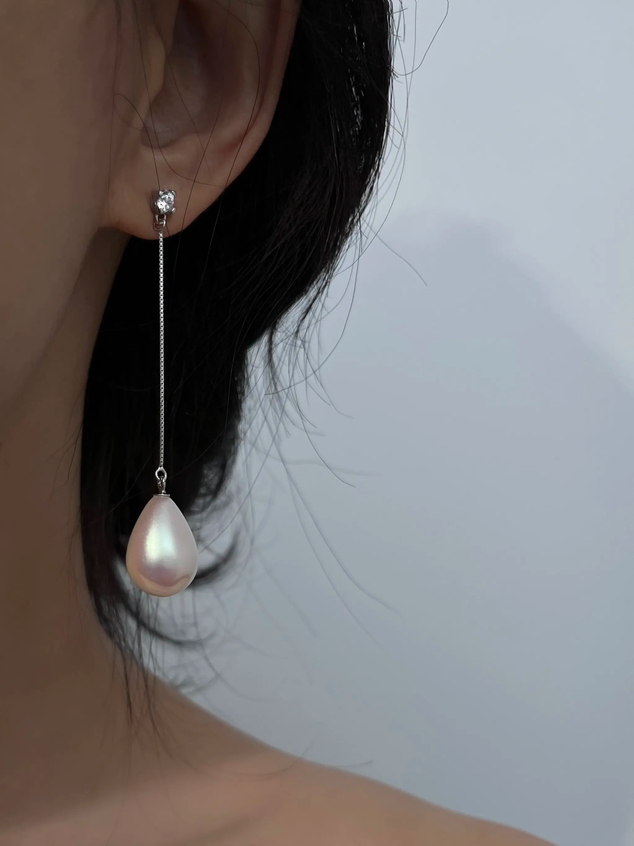 Mermaid Tear Pearl Drop Earrings