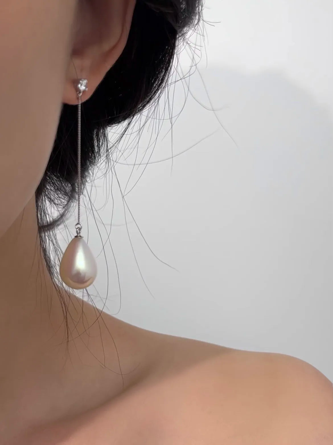 Mermaid Tear Pearl Drop Earrings