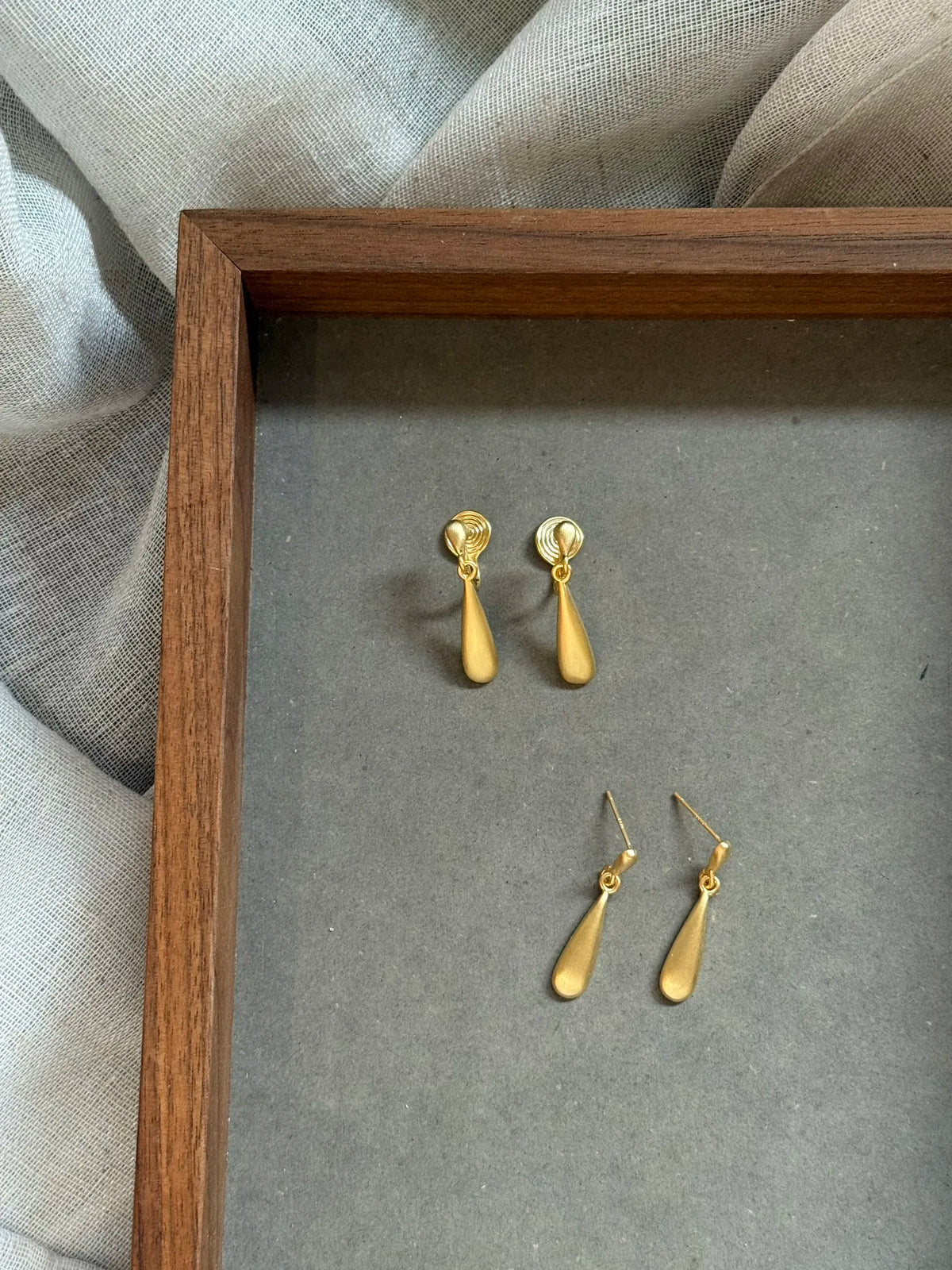 Minimal Silver Drop Earrings