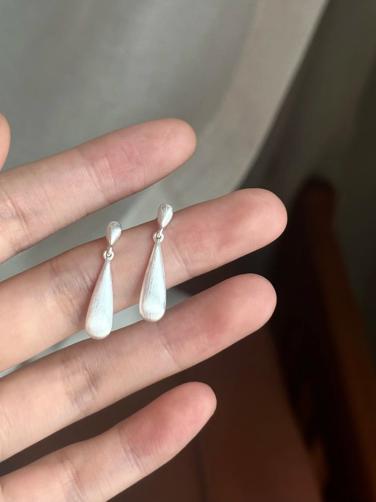 Minimal Silver Drop Earrings