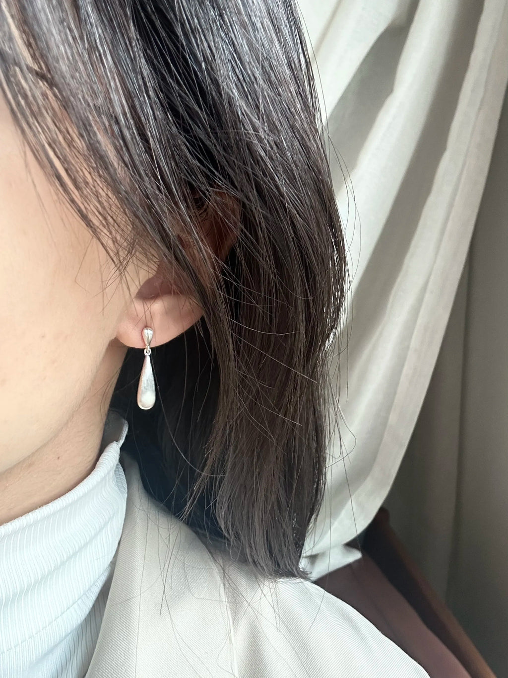 Minimal Silver Drop Earrings
