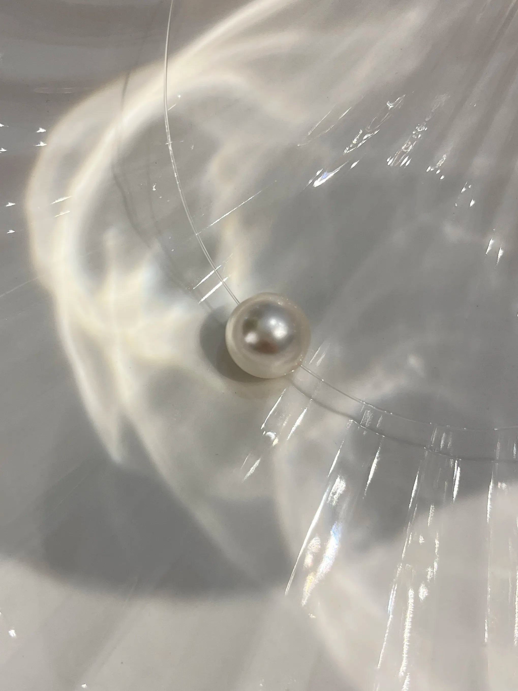 Minimalist Pearl Mermaid Tear Necklace