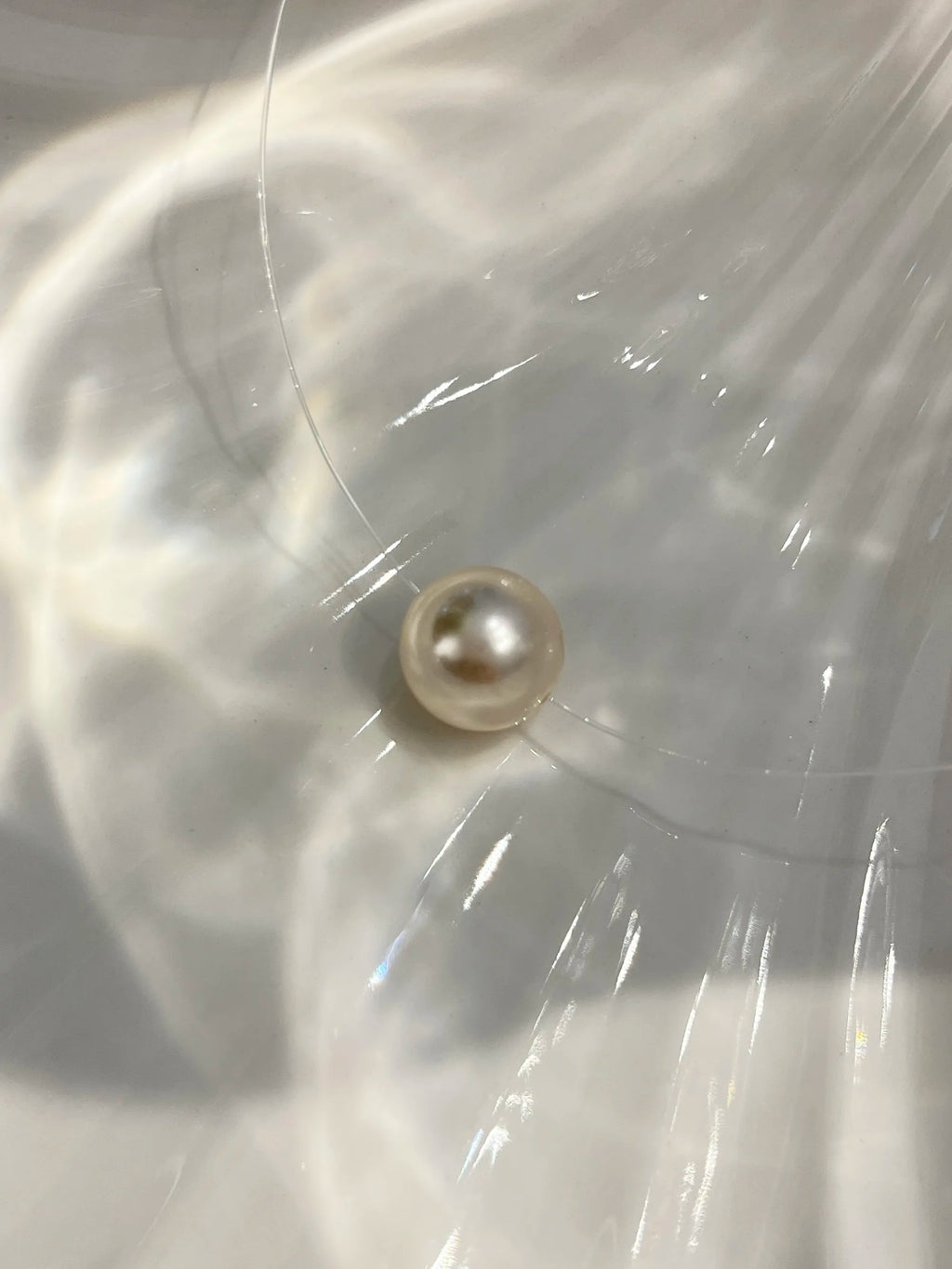 Minimalist Pearl Mermaid Tear Necklace