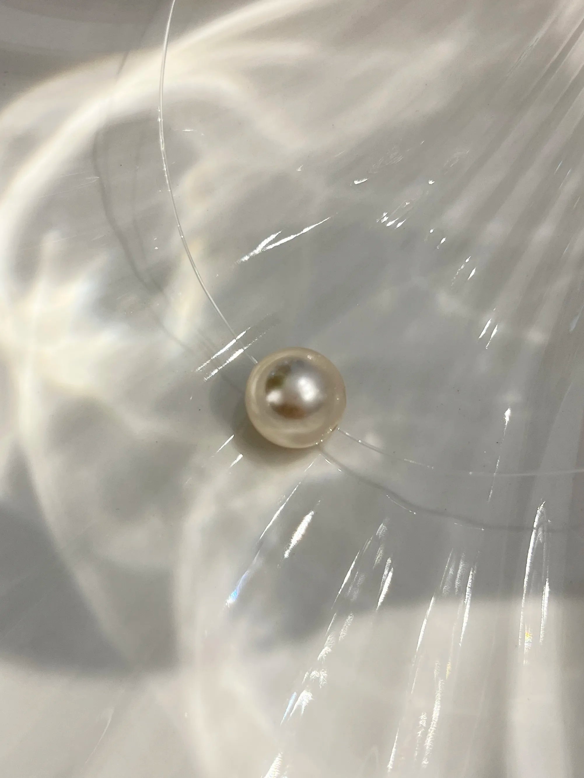 Minimalist Pearl Mermaid Tear Necklace