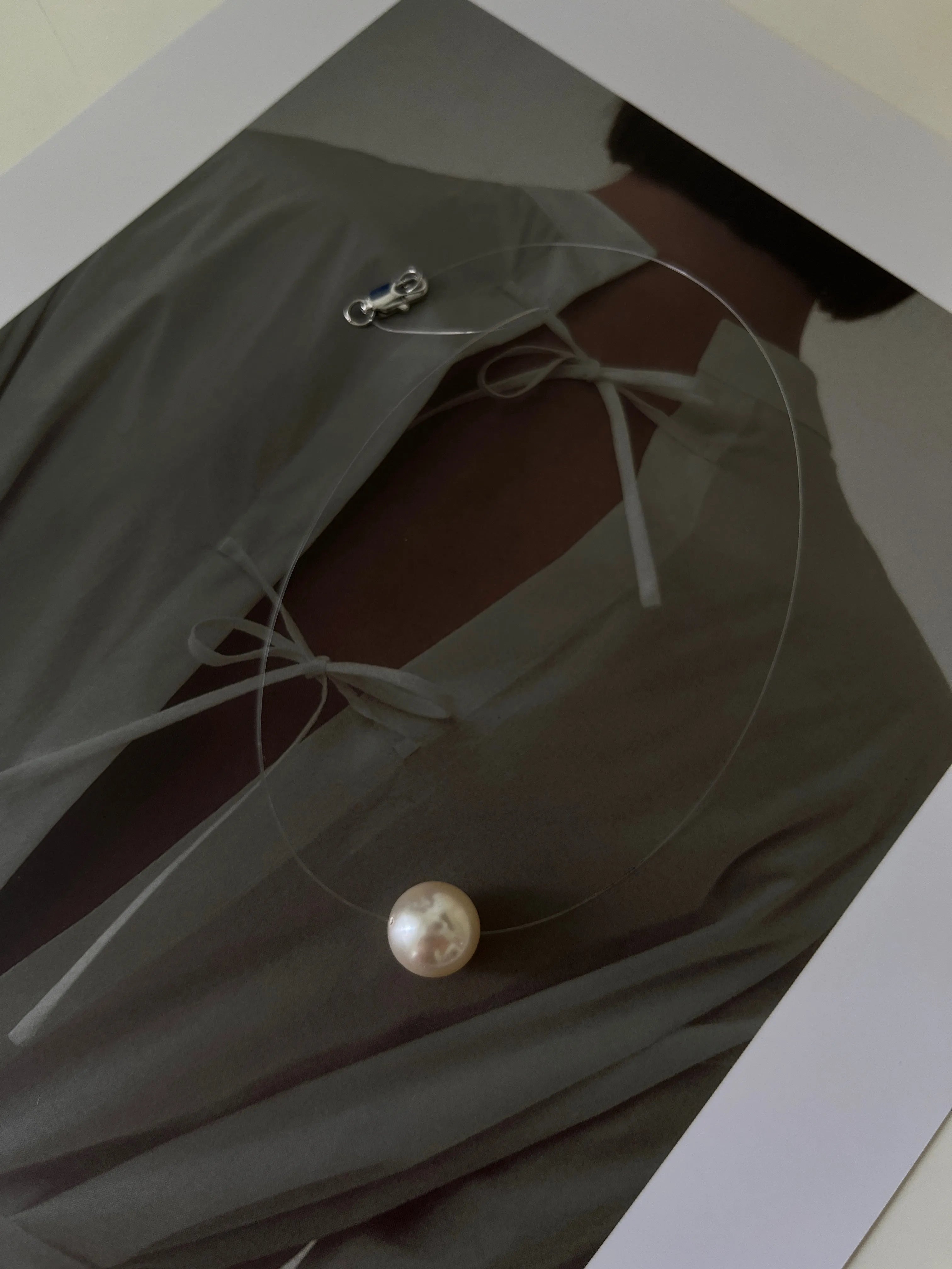 Minimalist Pearl Mermaid Tear Necklace