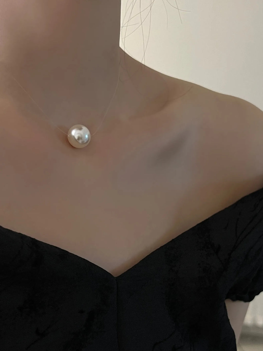 Minimalist Pearl Mermaid Tear Necklace