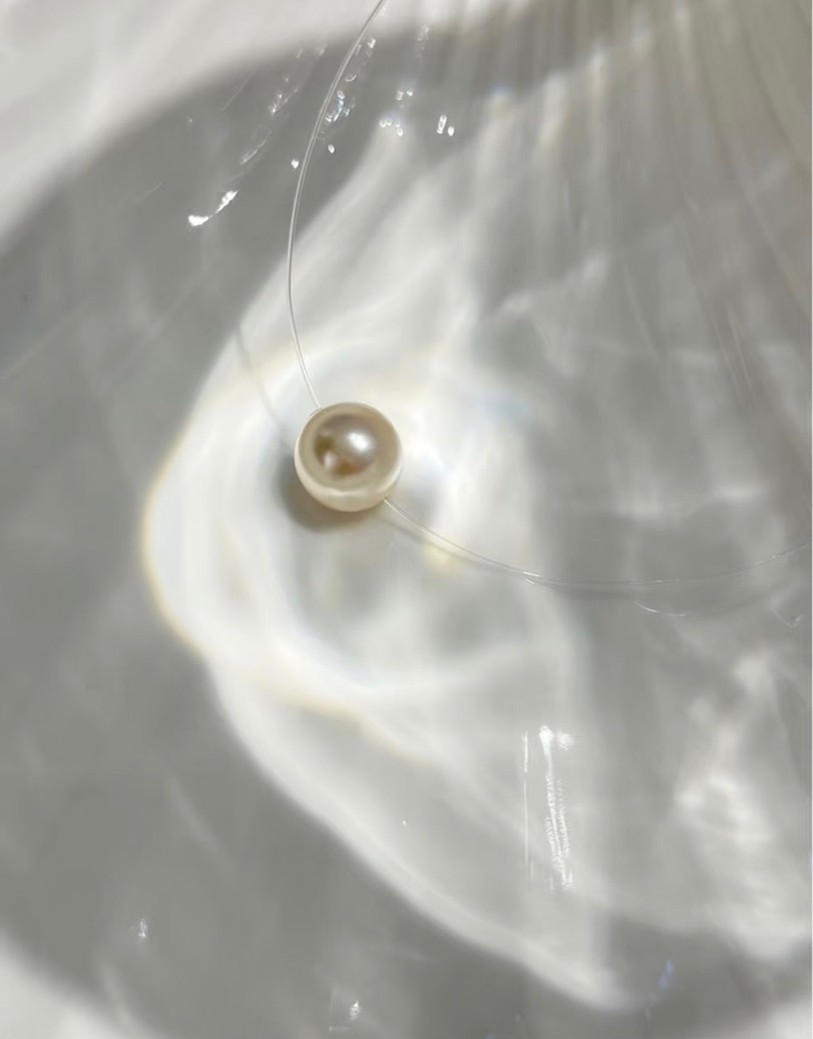 Minimalist Pearl Mermaid Tear Necklace