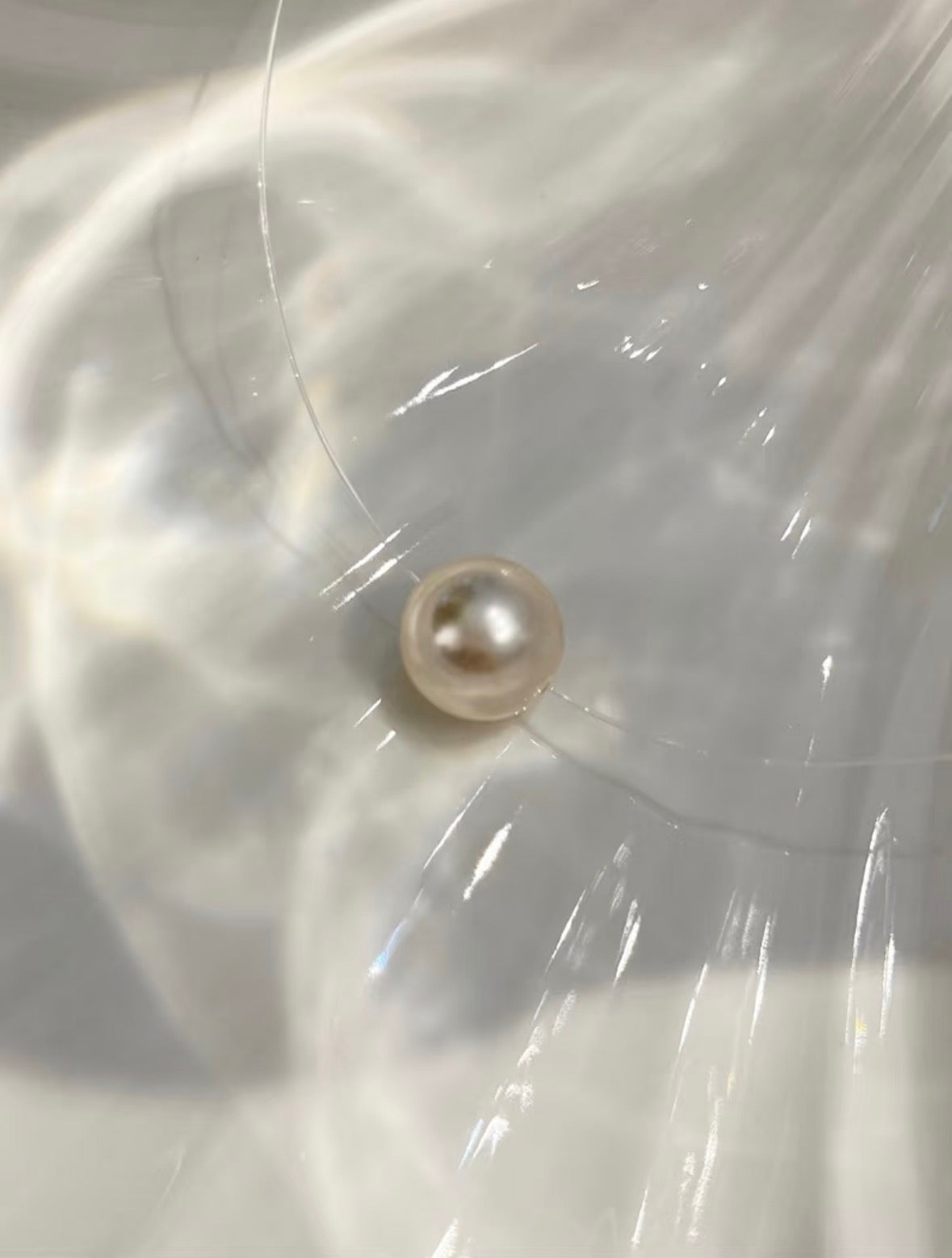Minimalist Pearl Mermaid Tear Necklace