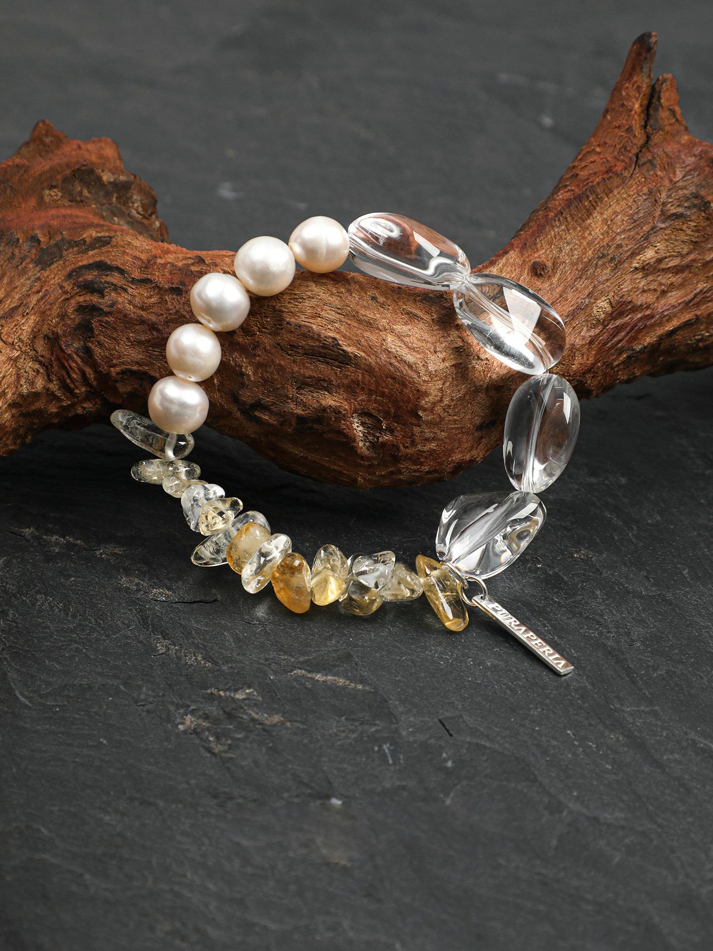 Moonlight Crystal Citrine Pearl Bracelet