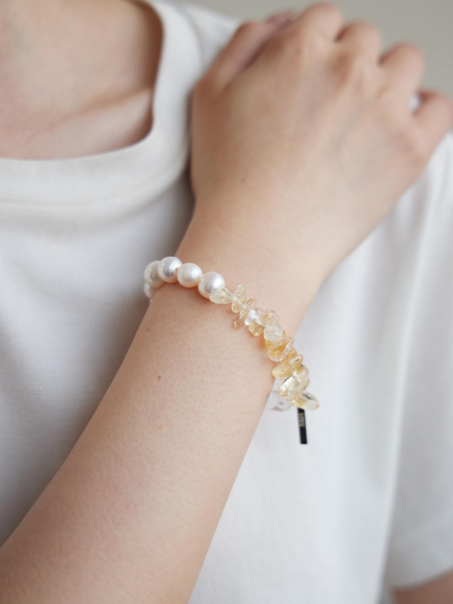 Moonlight Crystal Citrine Pearl Bracelet