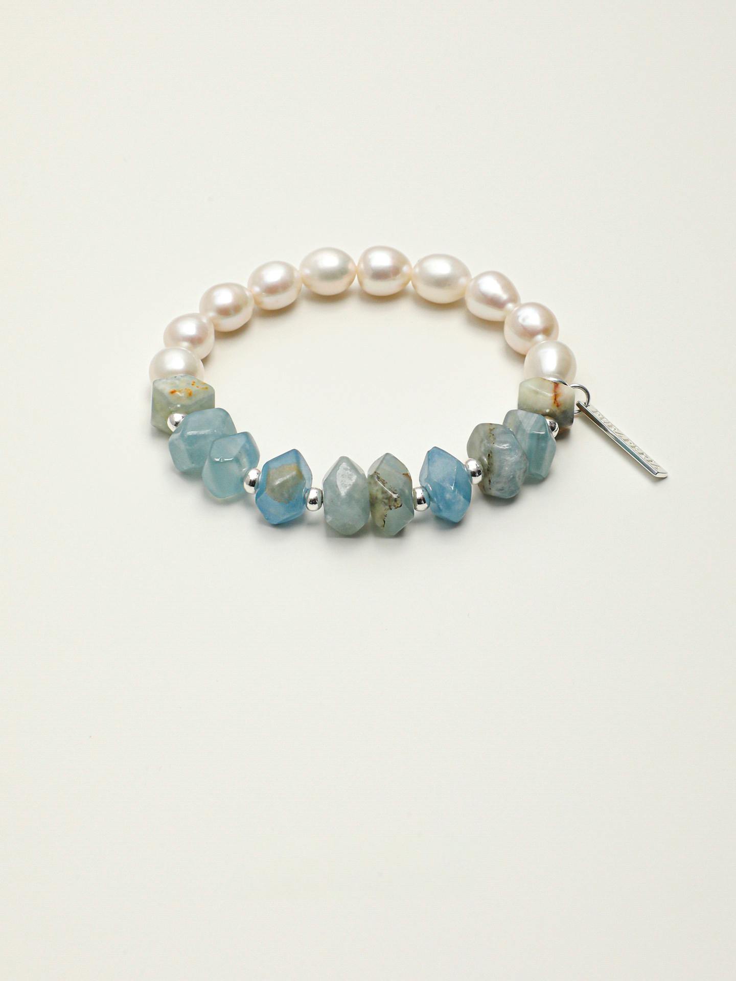 Moonlit Blue Aventurine Pearl Bracelet