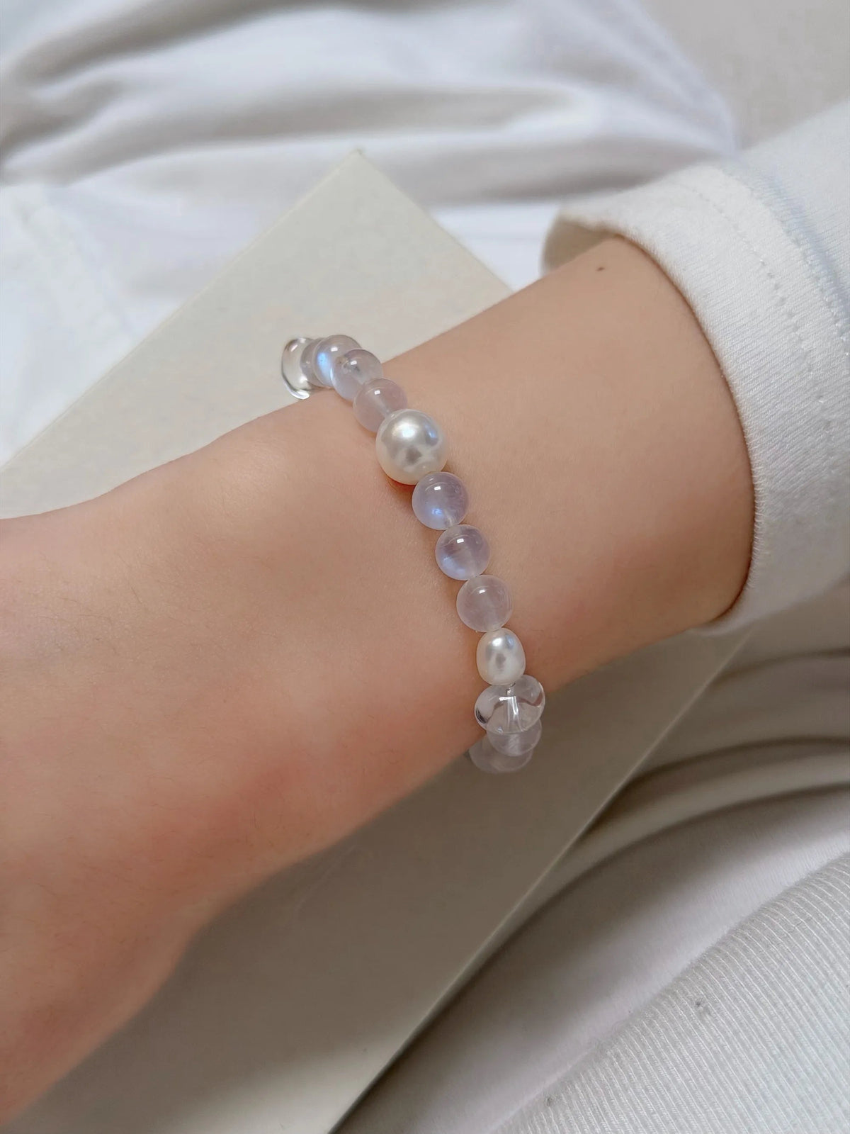 Moonstone Silver Bar Bracelet
