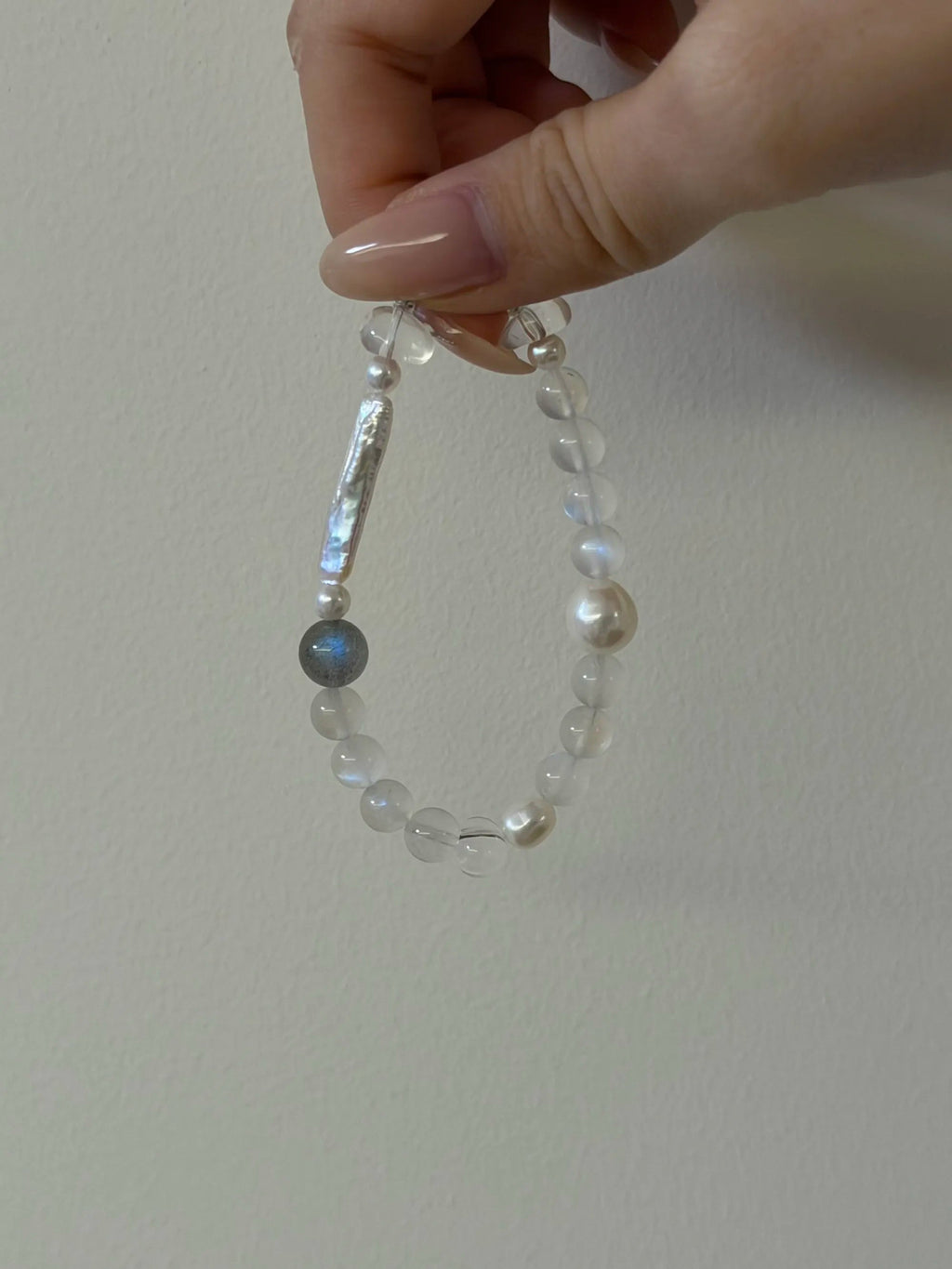 Moonstone Silver Bar Bracelet
