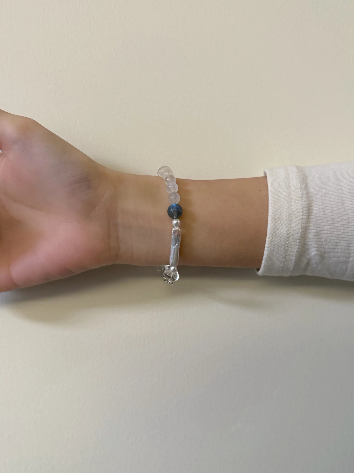 Moonstone Silver Bar Bracelet