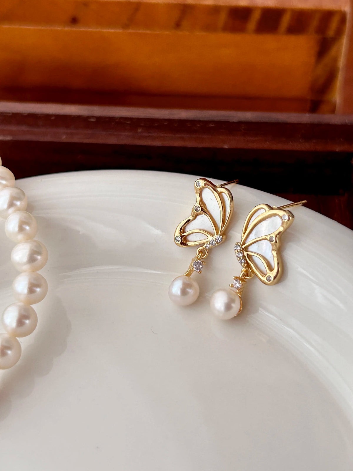 Mother of Pearl Butterfly Earrings