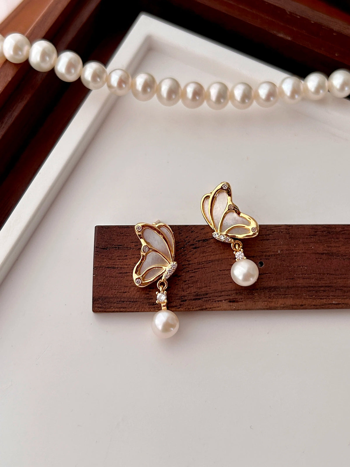 Mother of Pearl Butterfly Earrings