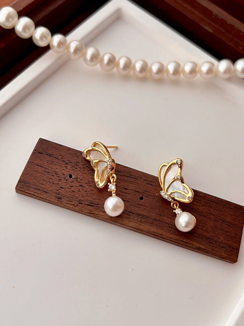 Mother of Pearl Butterfly Earrings