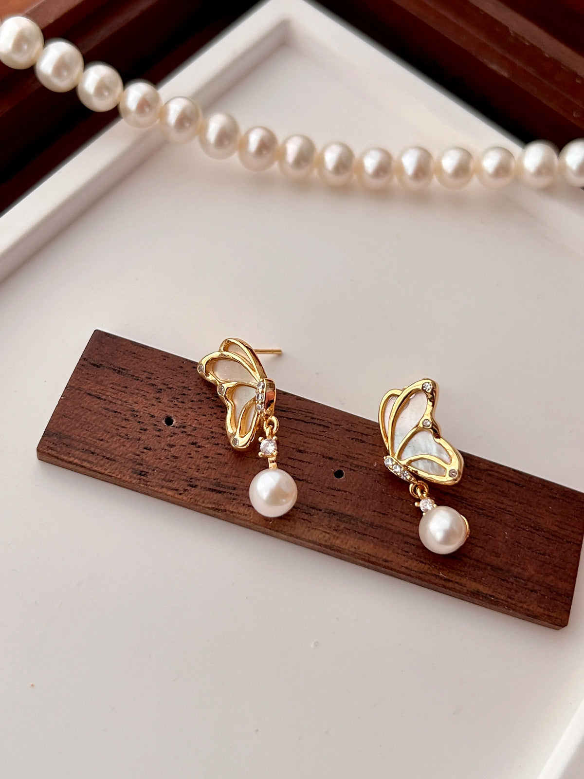 Mother of Pearl Butterfly Earrings
