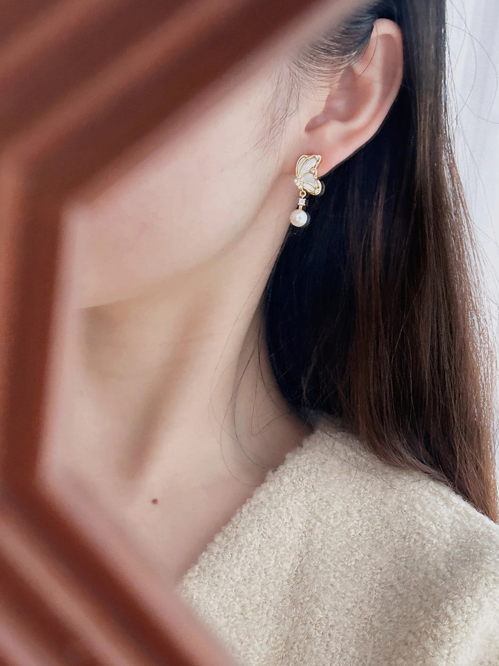 Mother of Pearl Butterfly Earrings