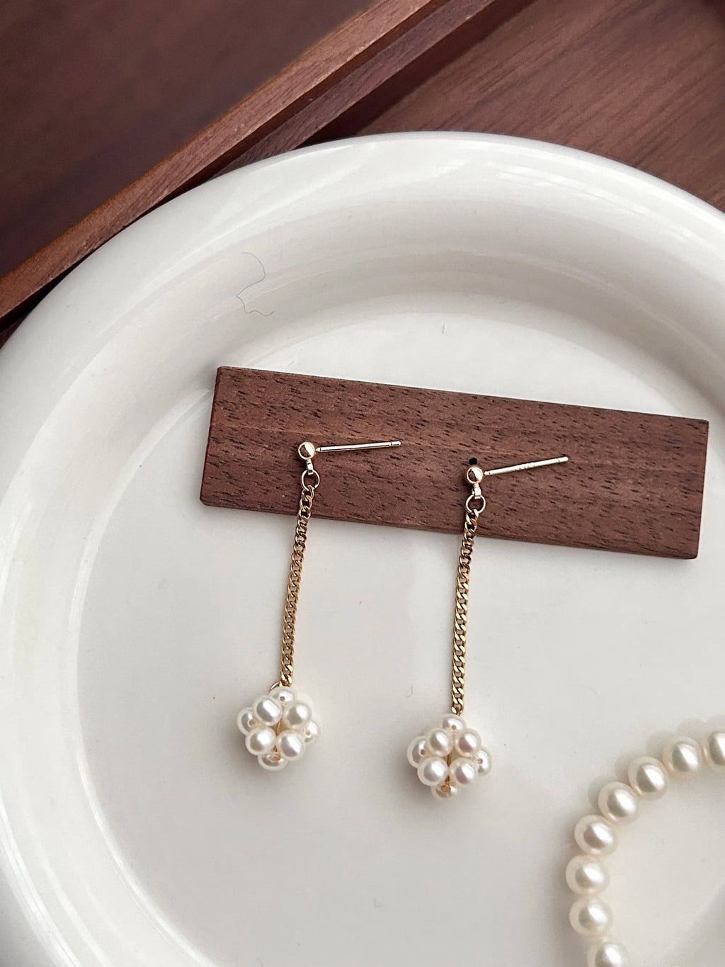 Pearl Blossom Drop Earrings