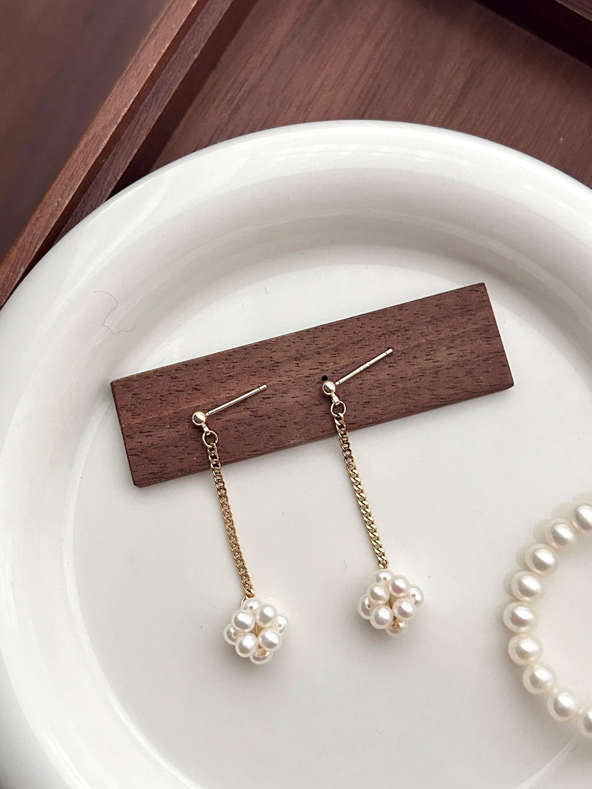 Pearl Blossom Drop Earrings