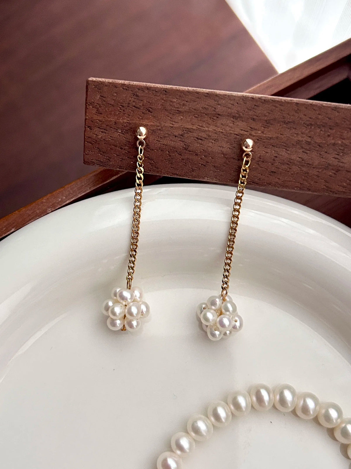 Pearl Blossom Drop Earrings