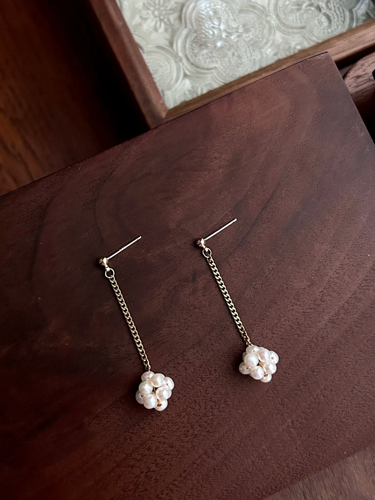 Pearl Blossom Drop Earrings