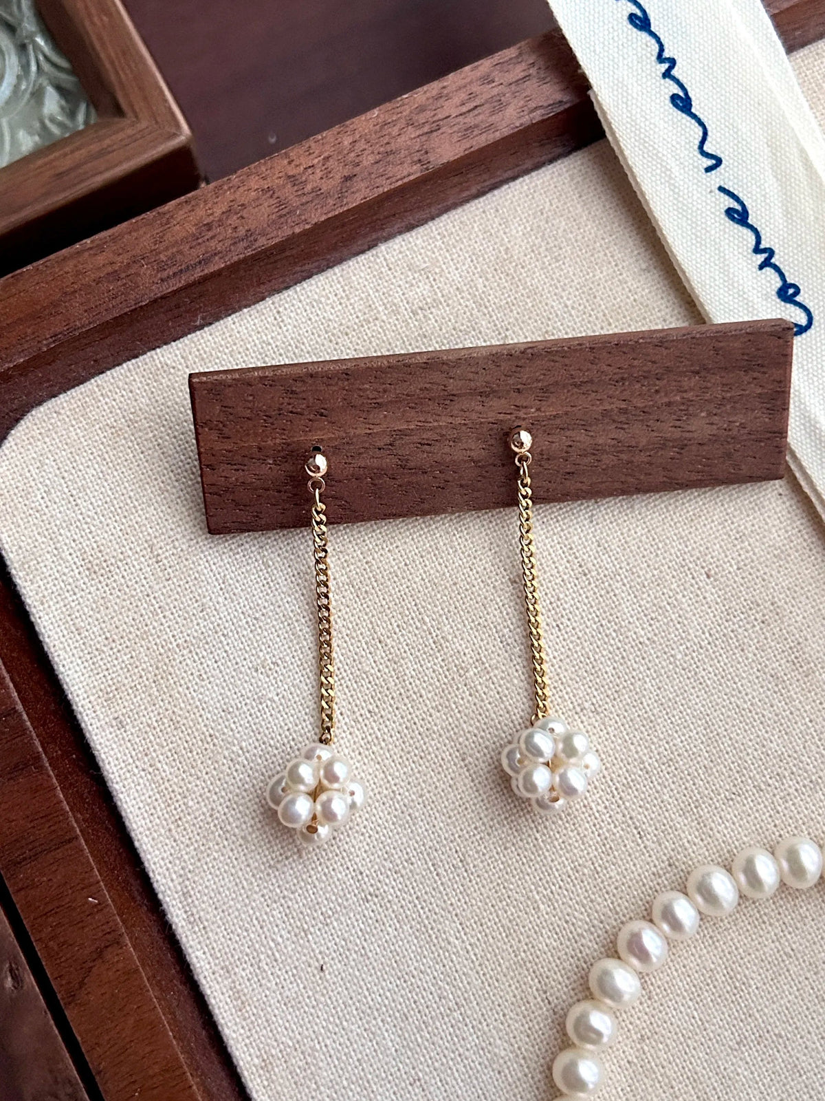 Pearl Blossom Drop Earrings