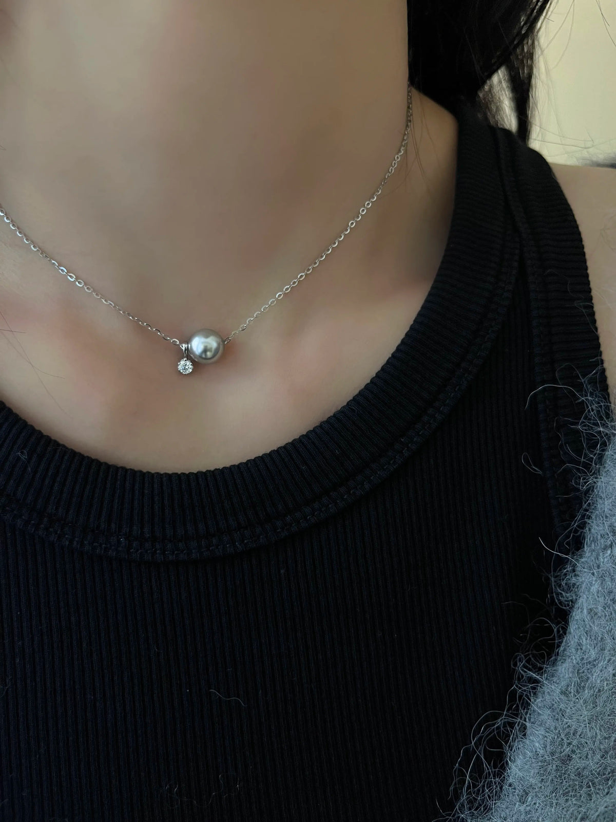 Platinum Grey Pearl Necklace