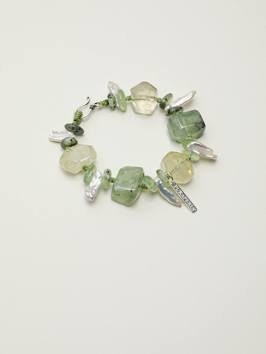Prehnite Citrine Pearl Bracelet