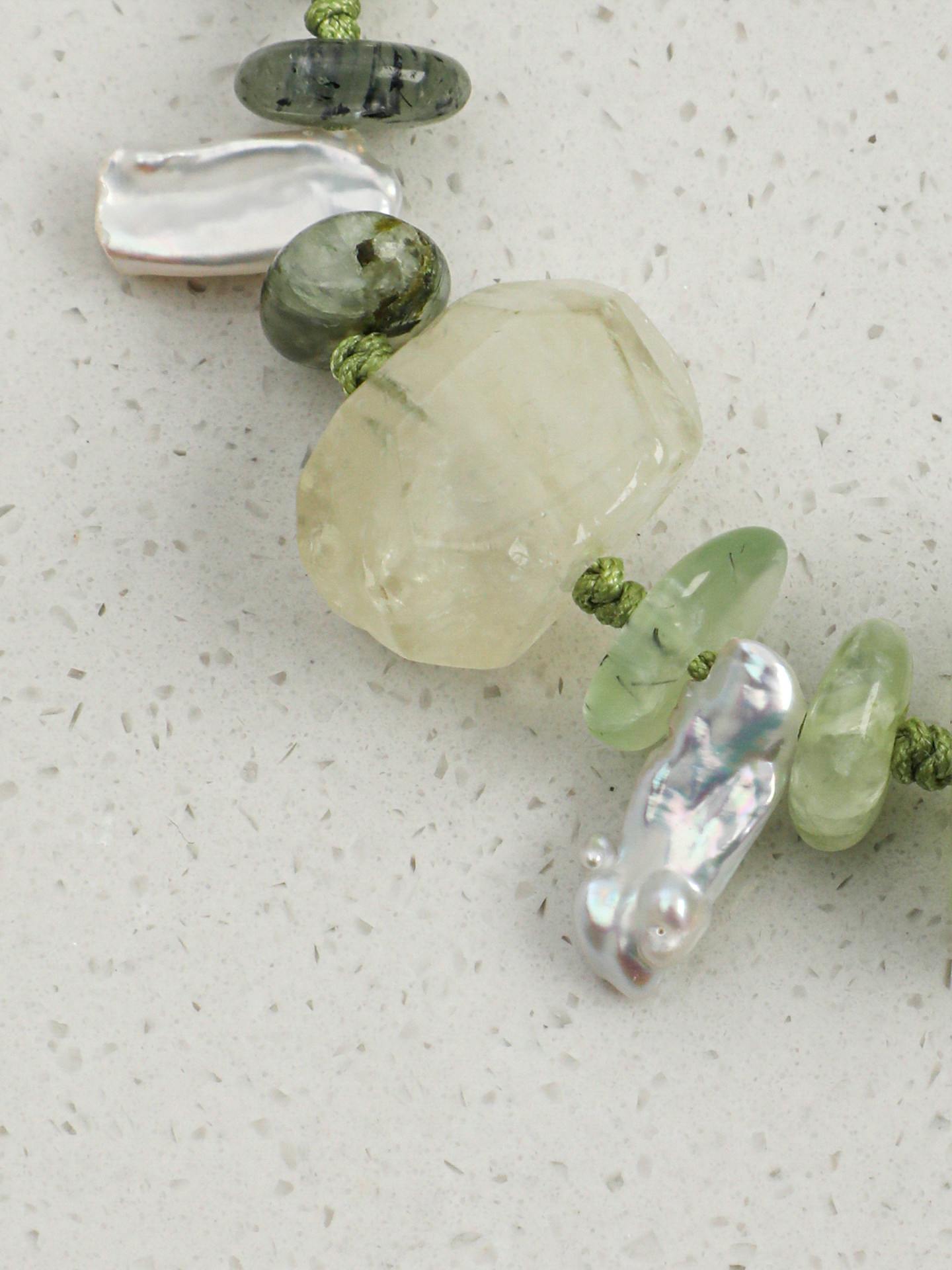 Prehnite Citrine Pearl Bracelet