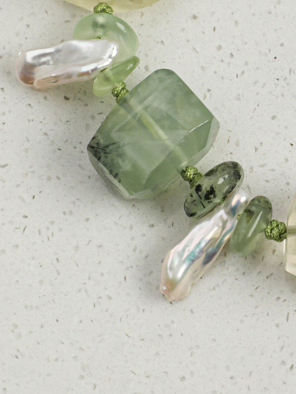 Prehnite Citrine Pearl Bracelet