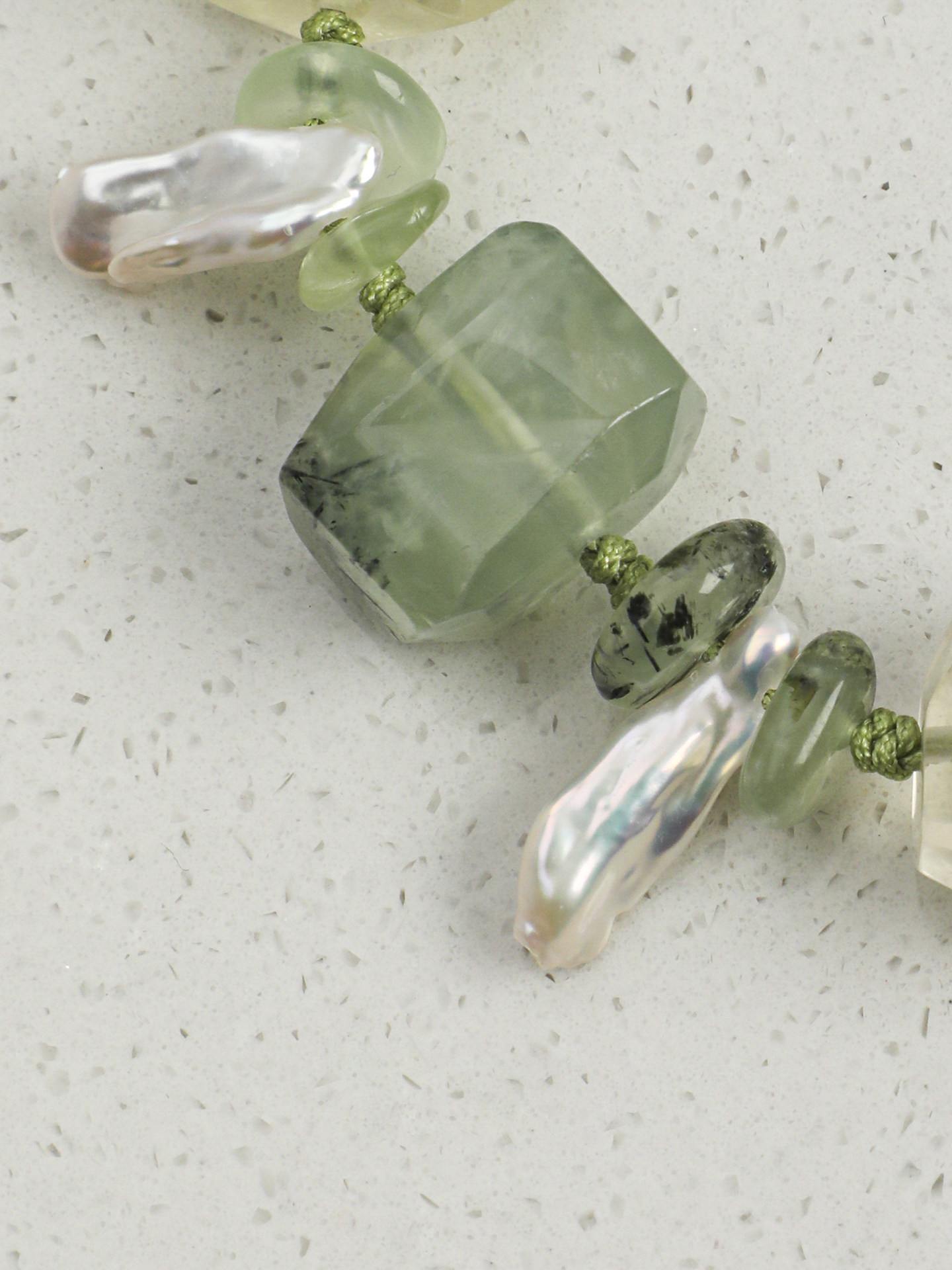 Prehnite Citrine Pearl Bracelet