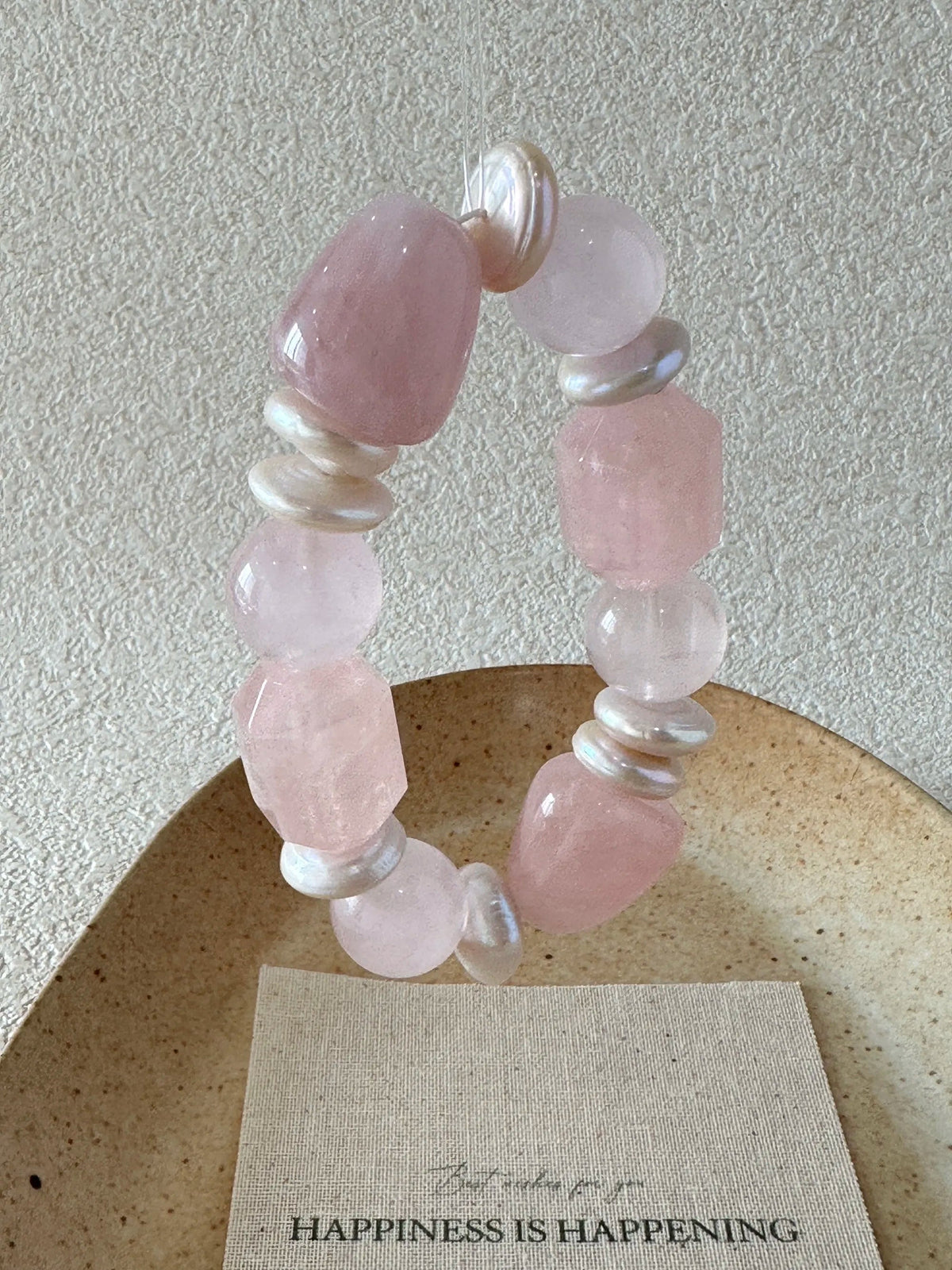 Rose Quartz Pearl Bracelet