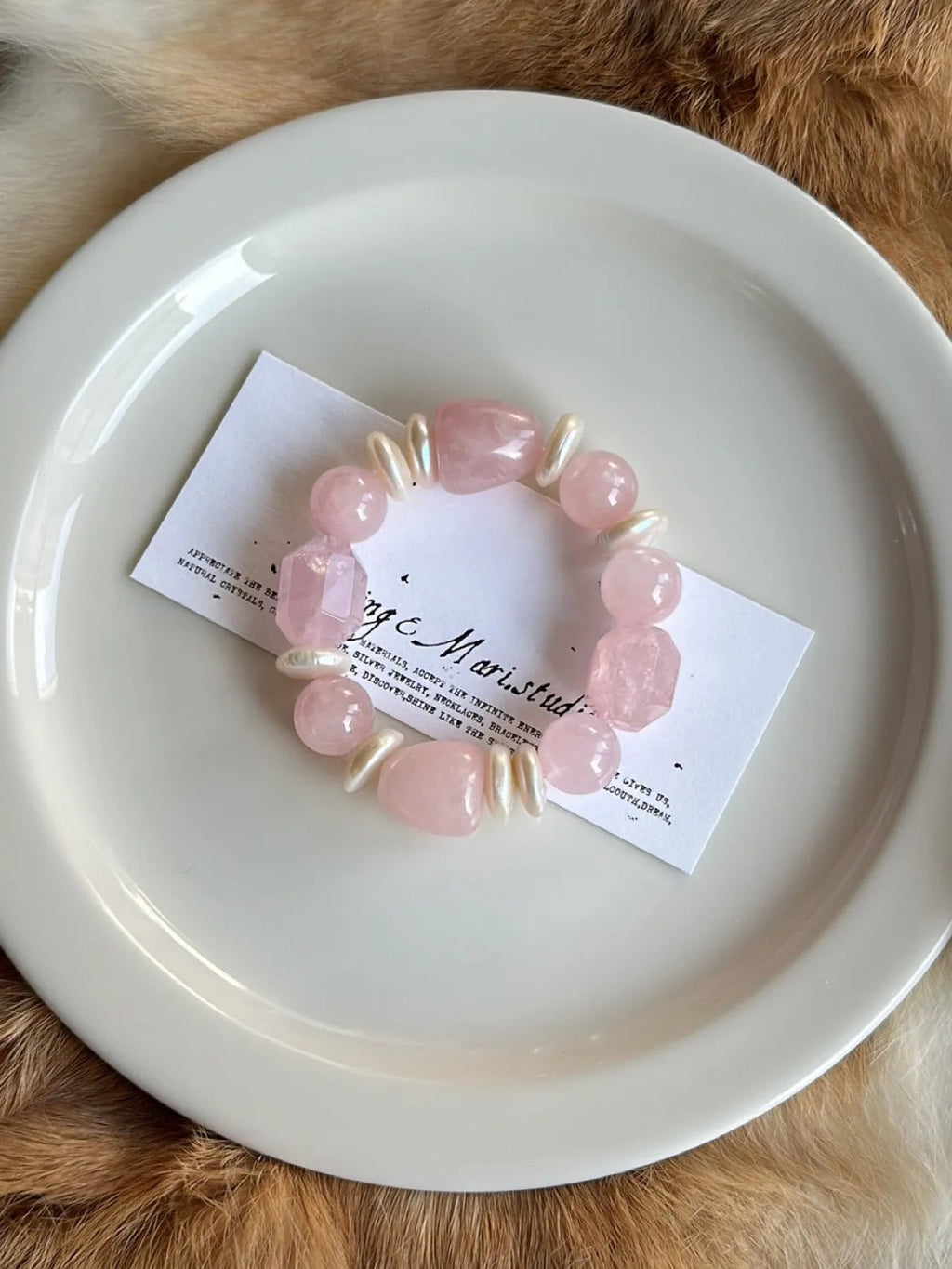 Rose Quartz Pearl Bracelet