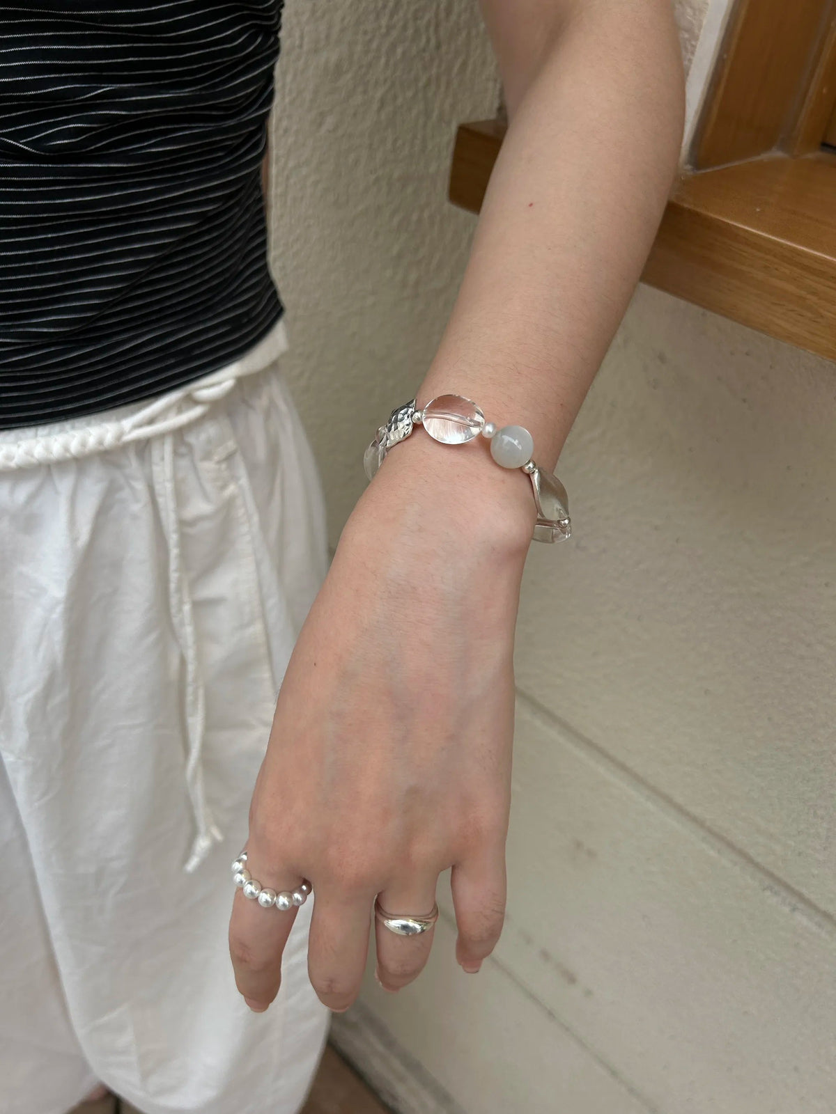 Silver Moon Crystal Bracelet