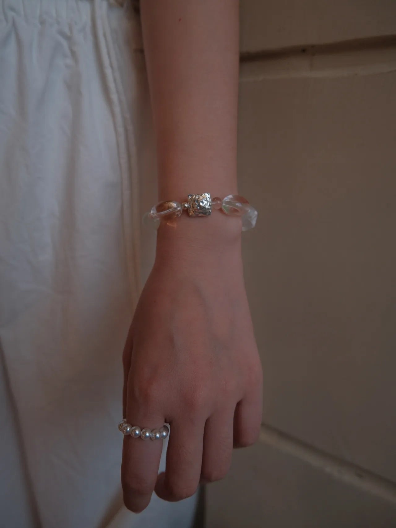 Silver Moon Crystal Bracelet