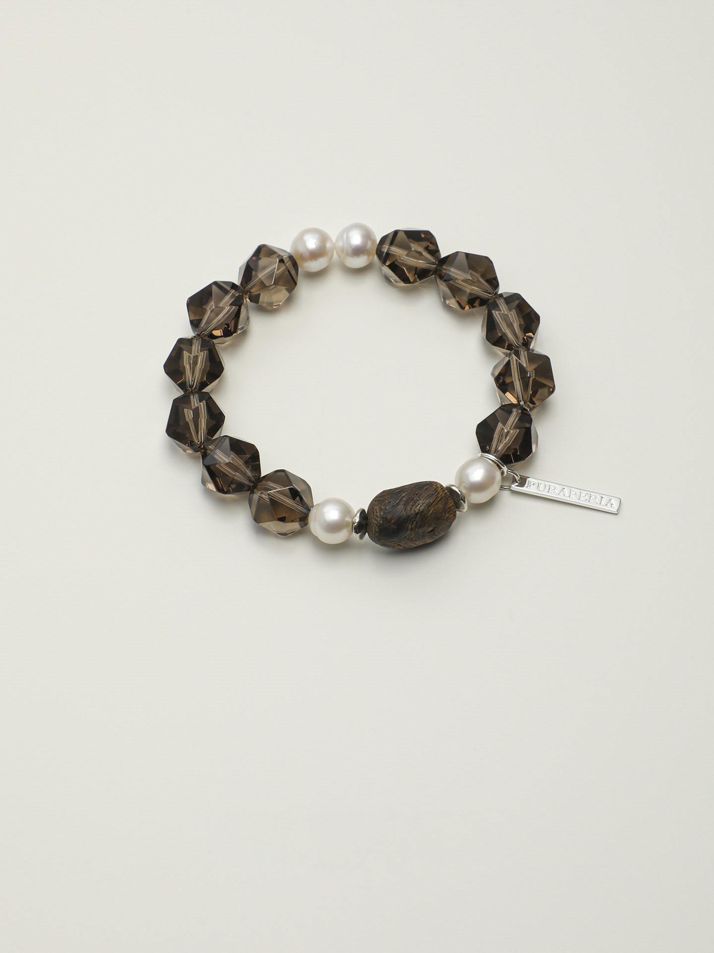 Smoky Quartz Agarwood Pearl Bracelet