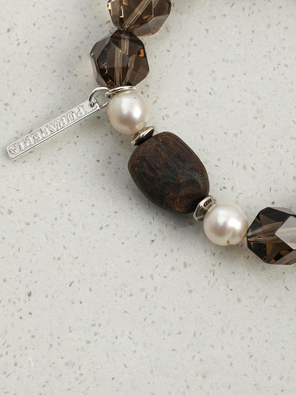 Smoky Quartz Agarwood Pearl Bracelet